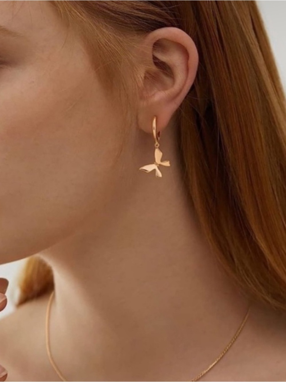 14k Gold Plated Bow Earrings